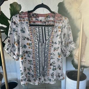 Lucky Brand Floral Blouse Size M